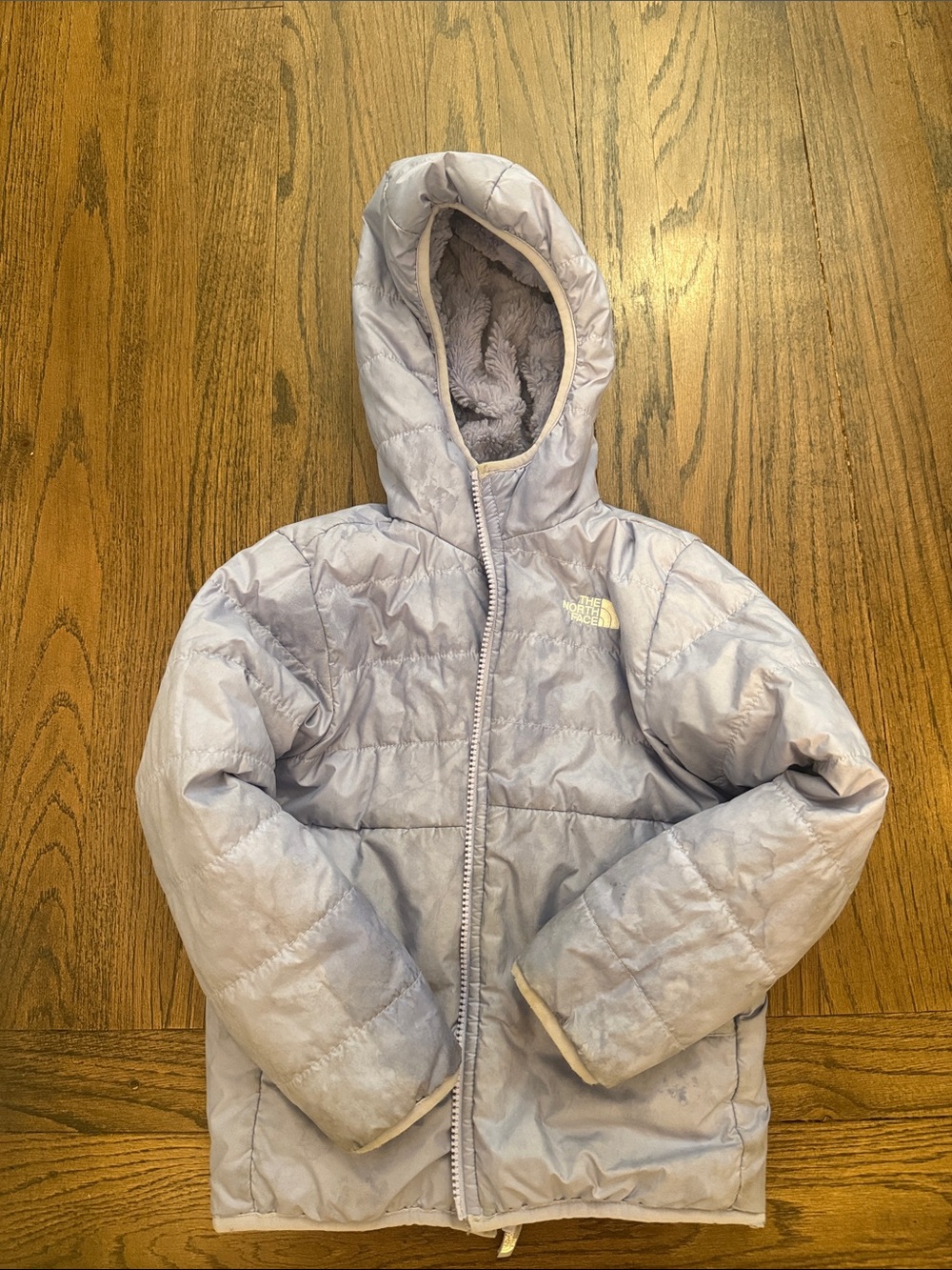 The North Face Reversible Lilac Hooded Puffer Jacket
